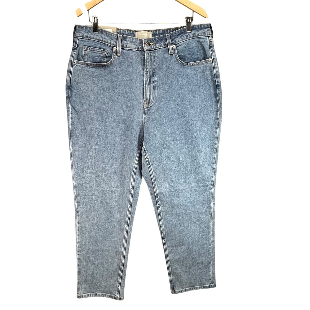 Everlane NWT The Curvy‎ Cheeky Jean Medium Wash High Rise Straight Denim 34R